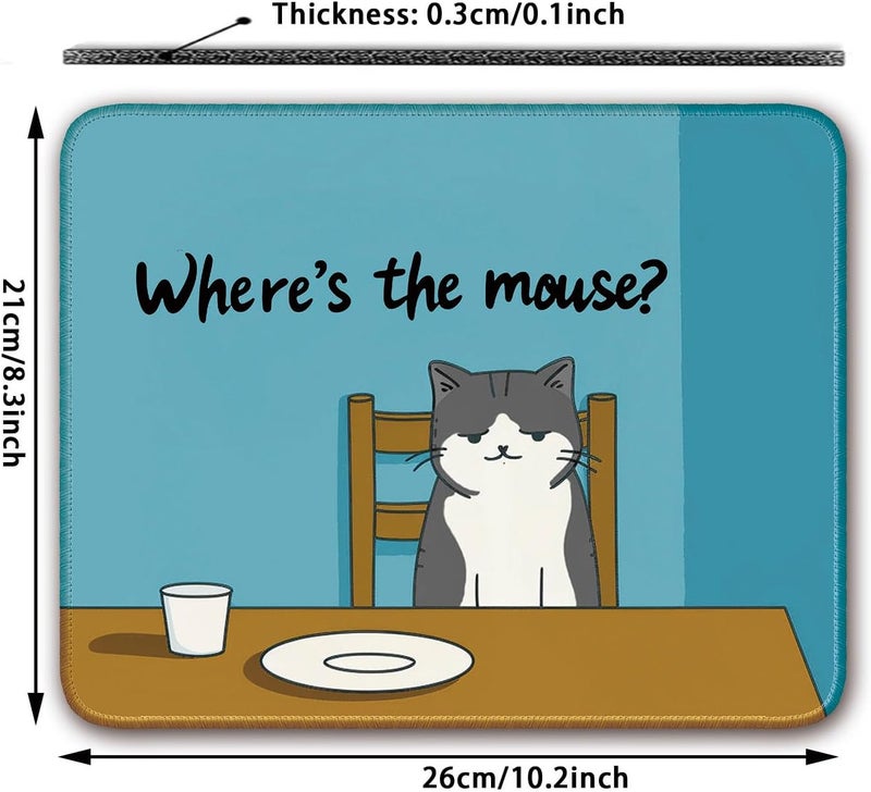 Flodirise Non-Slip Mouse Pad Small Mousepad for Computer, Laptop, Gamer, Cat Pattern, 8x10 inch - Image 2